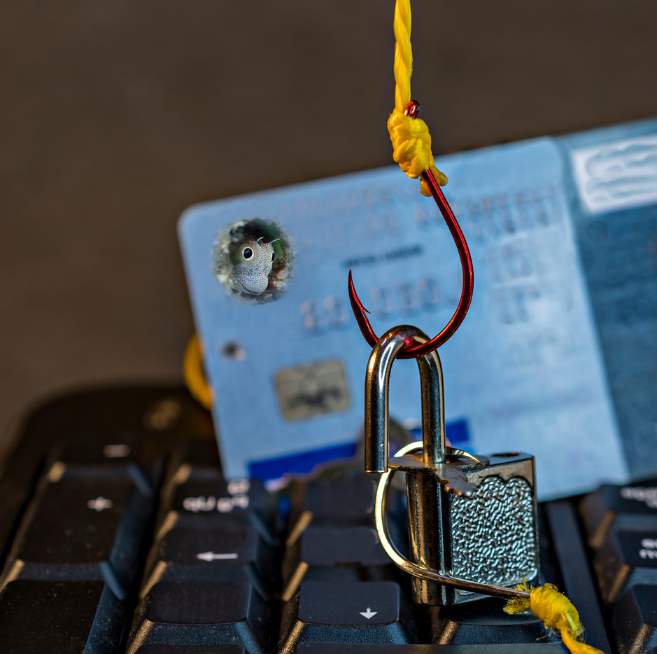 Concept of phishing attack on your bank financial information