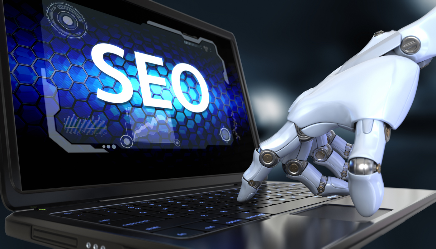 SEO Planning Concept on Landing Page of Laptop